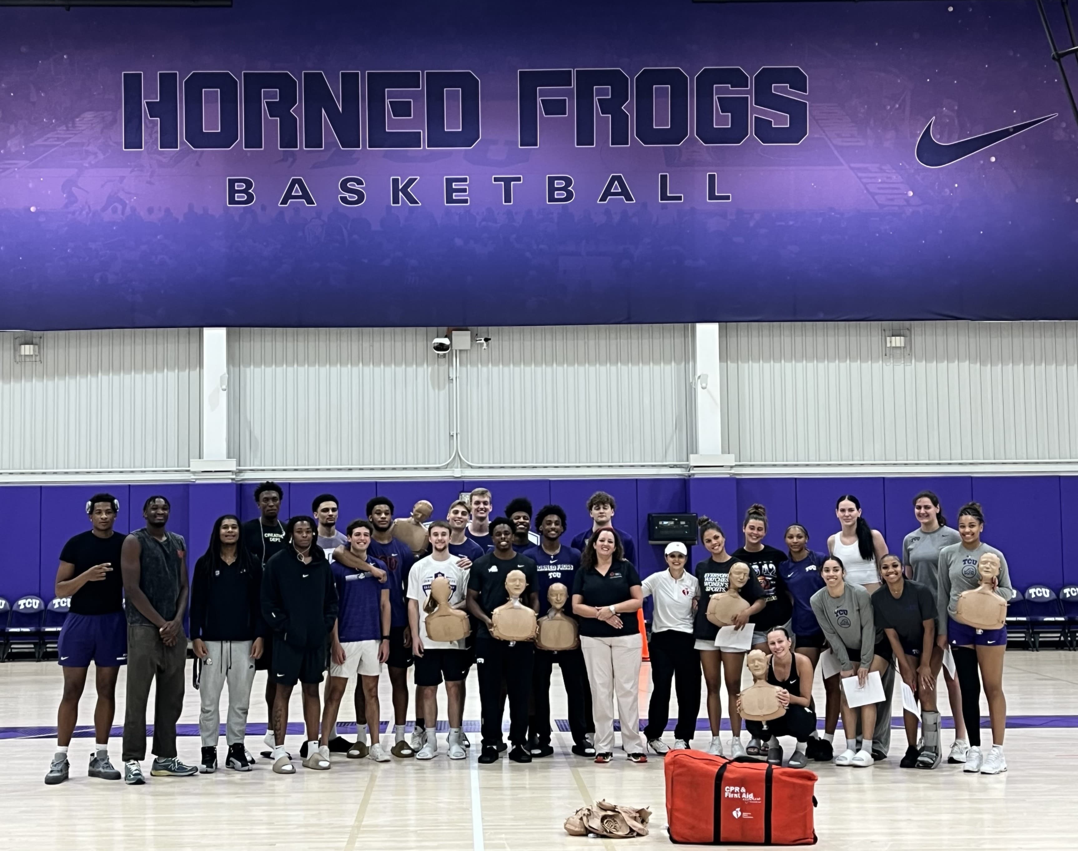 TCU Basketball Teams Learn Life-Saving CPR Skills Through American Heart Association Training
