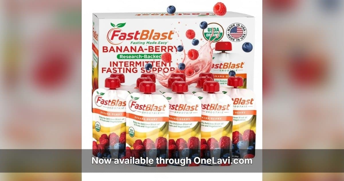 FastBlast's Banana Berry Smoothie Pouches Now Available on OneLavi, Offering Convenient Plant-Based Nutrition for Intermittent Fasting
